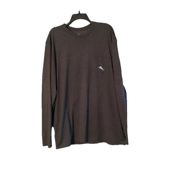 Tommy Bahama Icing the Kicker LS Pocket Tee Men’s 3XL Coal Heather Graphic Shirt - Picture 3 of 5